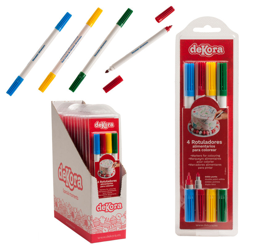 DISPLAY 12 BLISTER 4 ROTULADORES COLORES DOBLE PUNTA