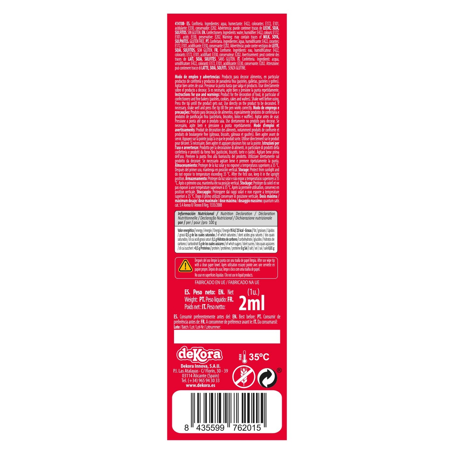 ROTULADOR DE TINTA COMESTIBLE ORO PERLADO