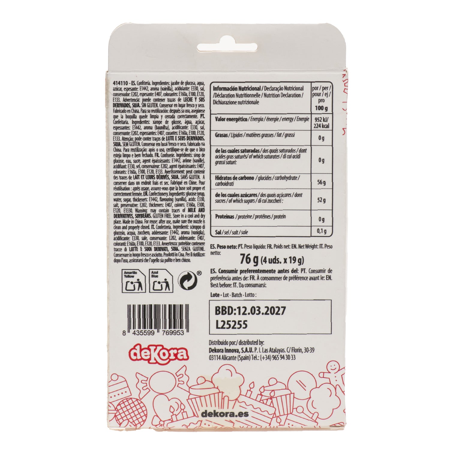 SET 4 COULEURS GEL GLACÉ (4X19G)