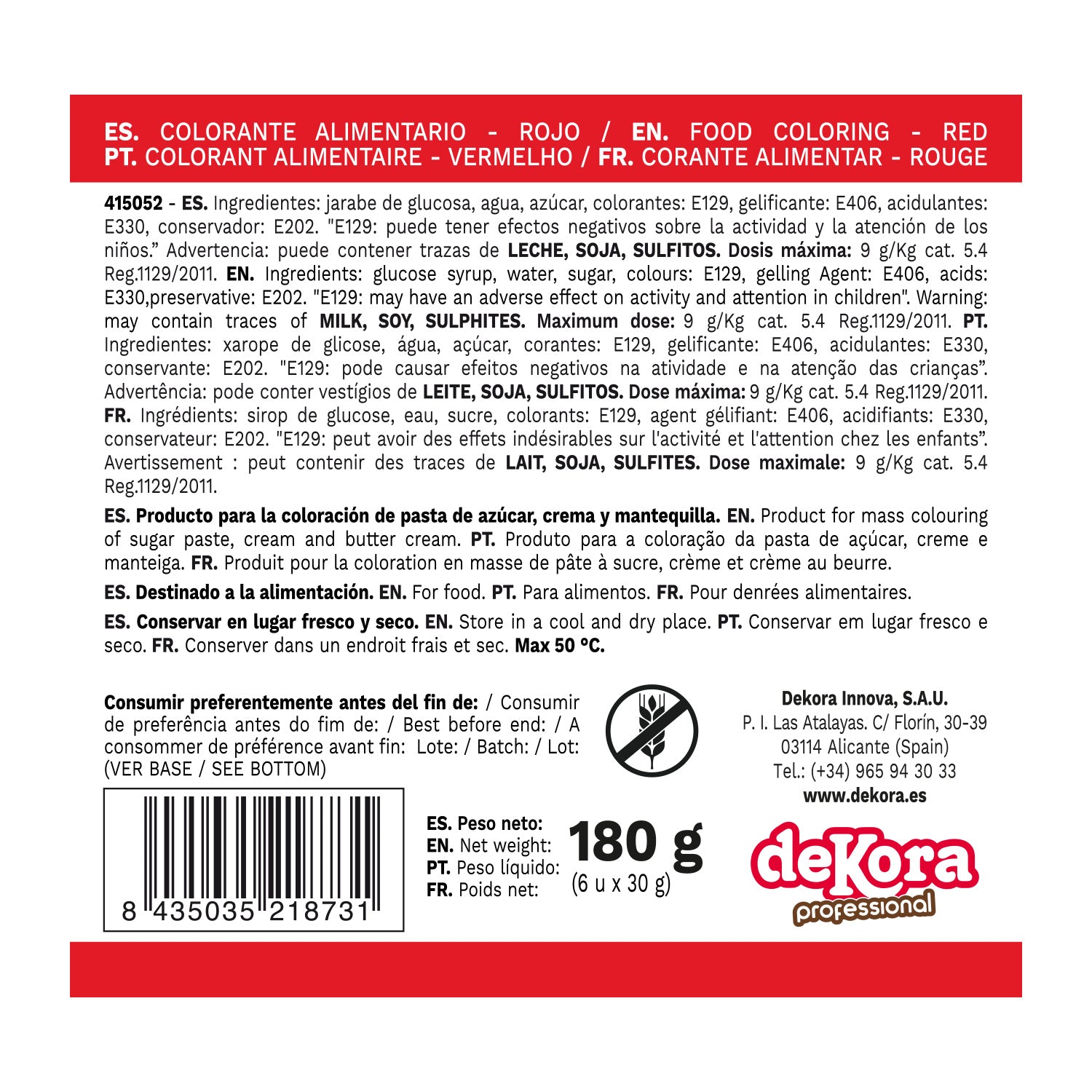 COLORANTE IN PASTA ROSSO 30G