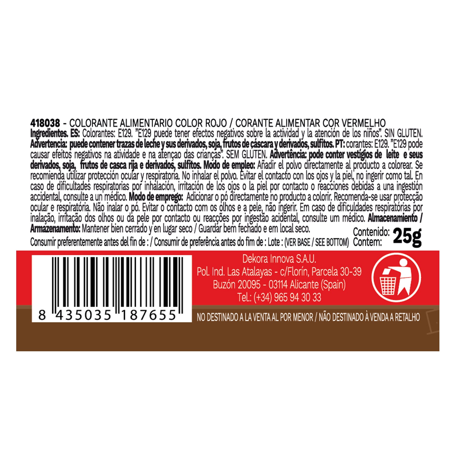 COLORANT LIPOSOLUBLE ROUGE EN POUDRE