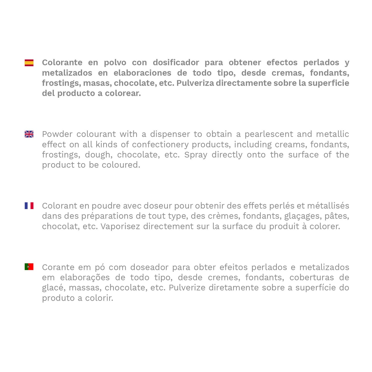 SPRAY POUDRE OR EFFET PERLE 10GR SANS E171