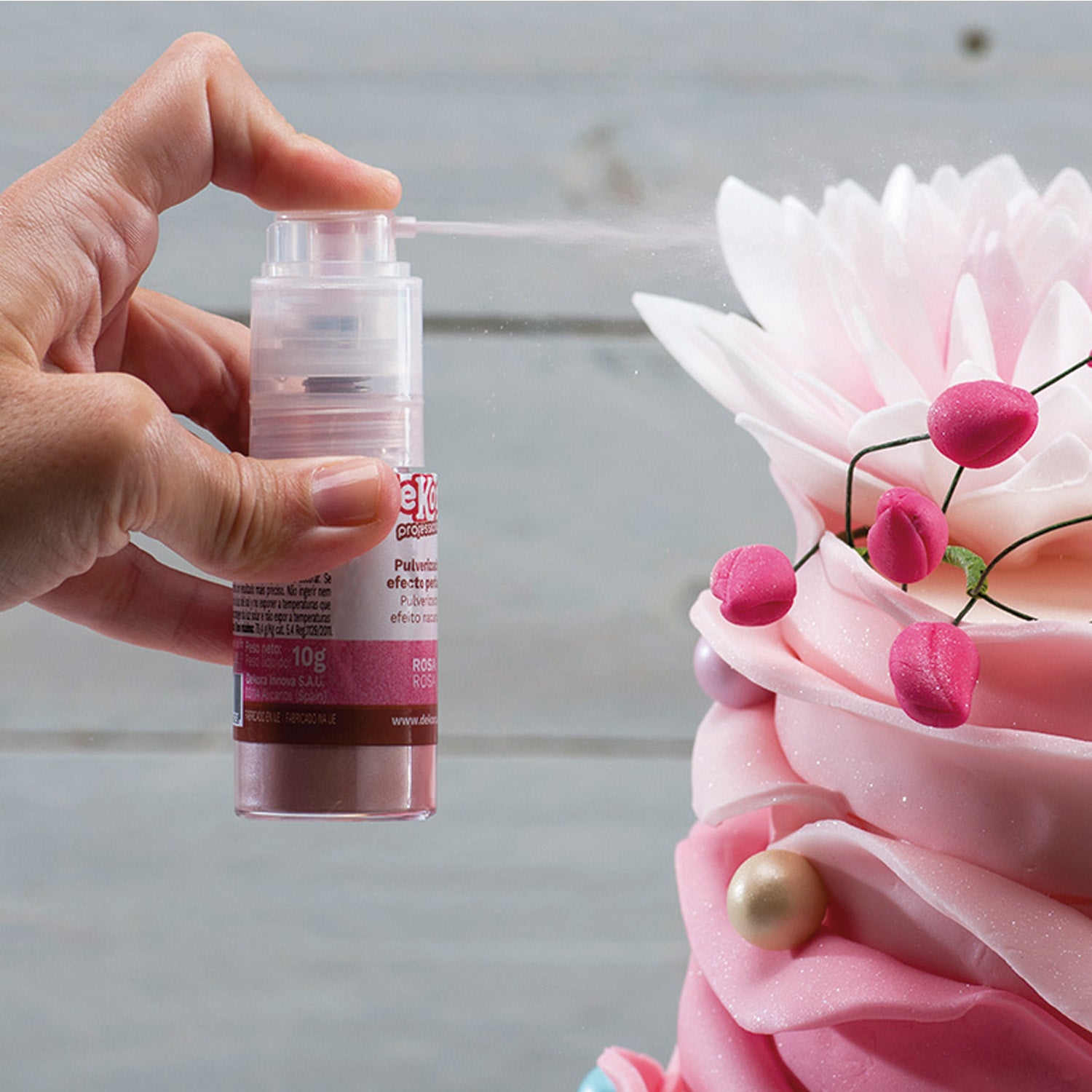 PINK POWDER SPRAY WITH PEARL EFFECT WITHOUT E171