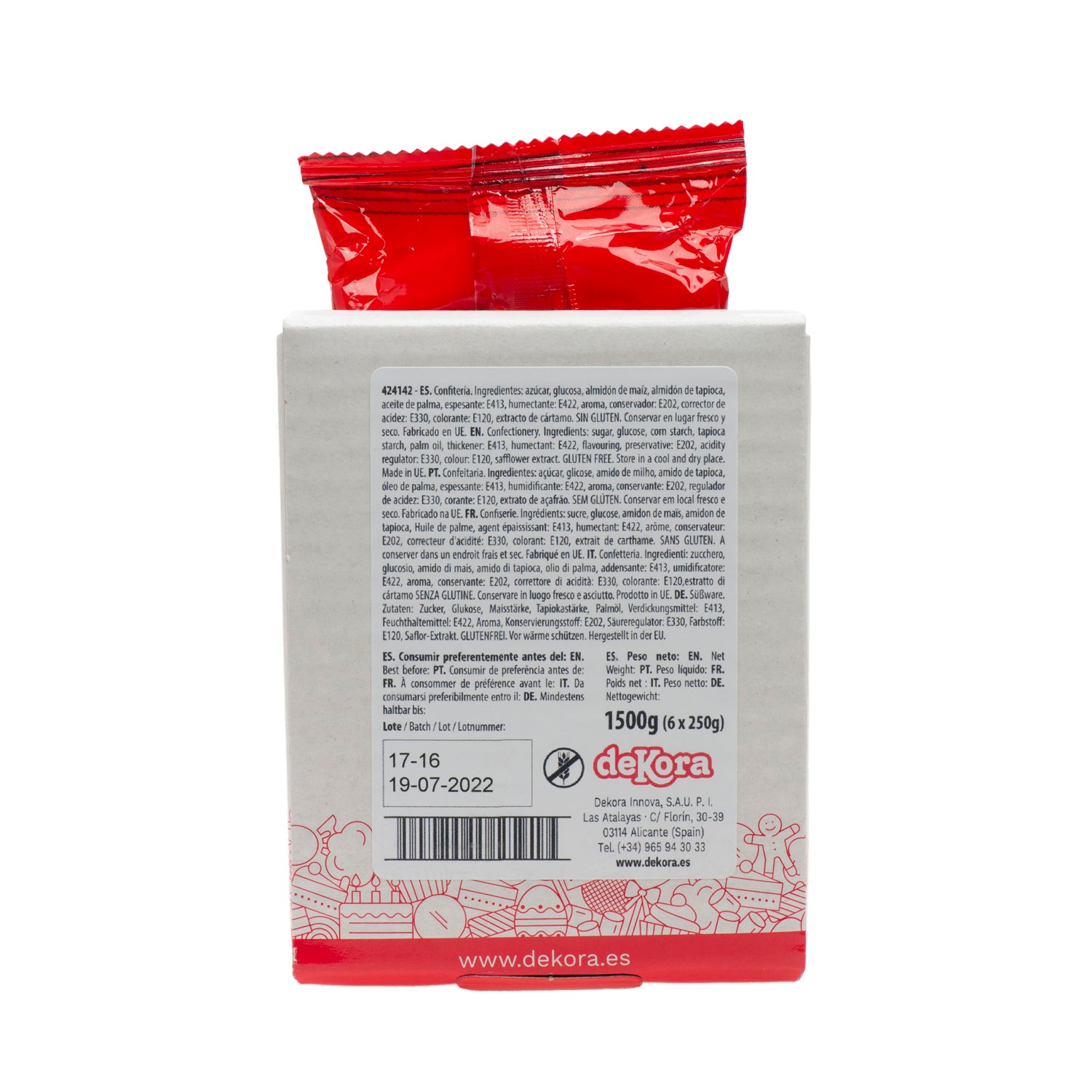 PÂTE DE SUCRE/FONDANT ROUGE 250 GR