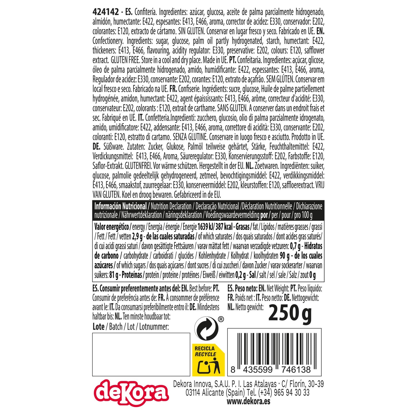 PÂTE DE SUCRE/FONDANT ROUGE 250 GR