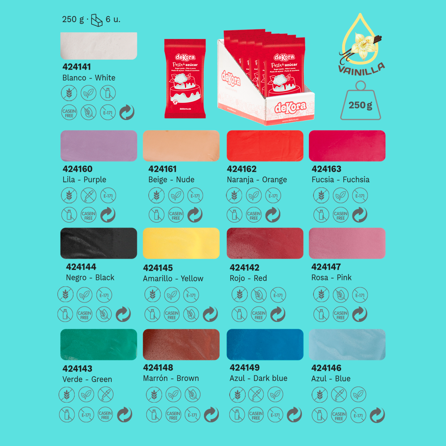 PÂTE DE SUCRE/FONDANT ROUGE 250 GR