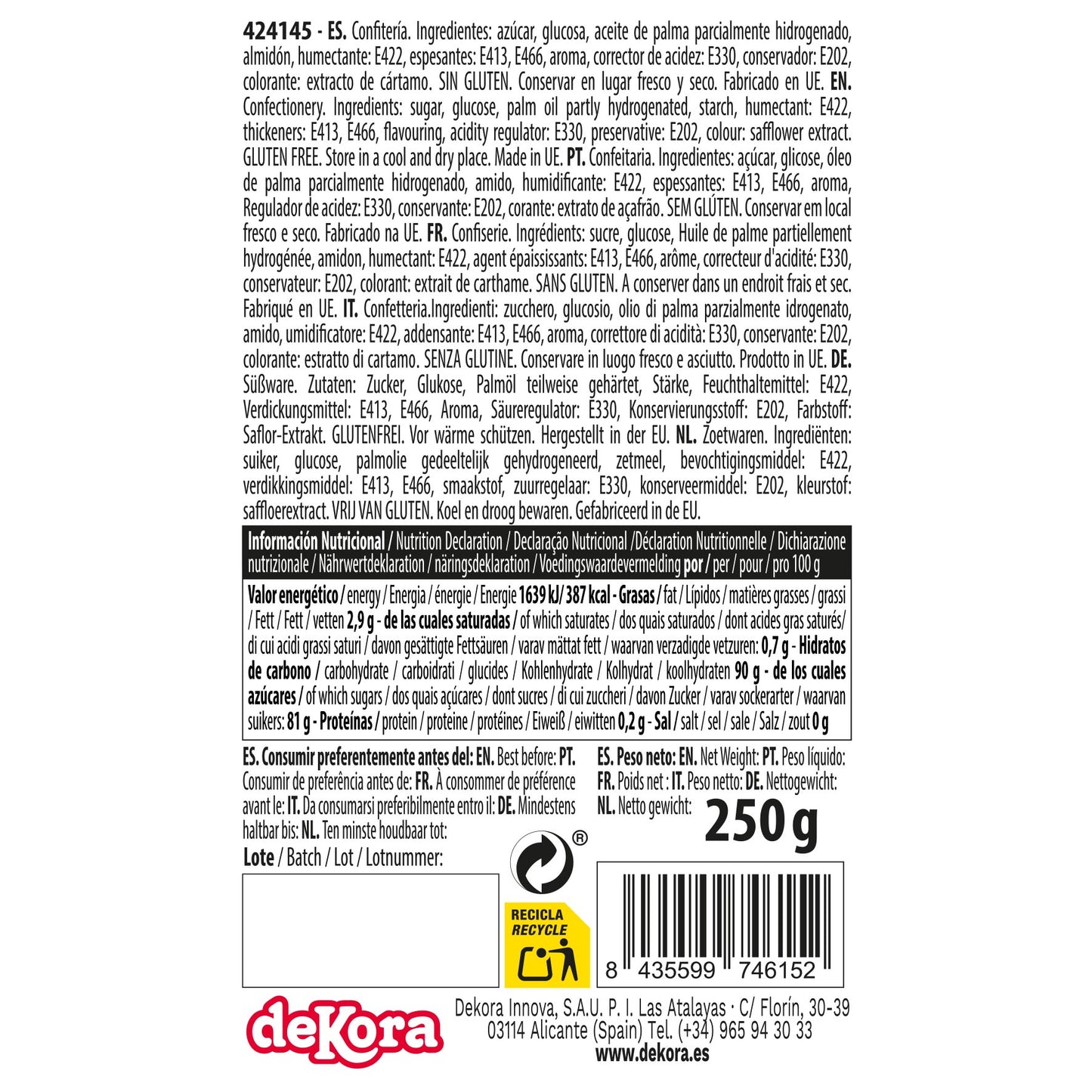 FONDANT AMARILLO 250 GR