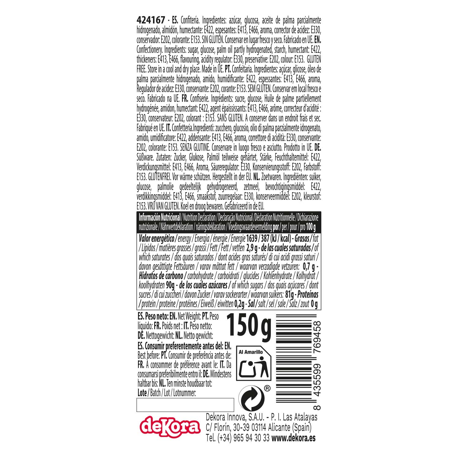 PÂTE DE SUCRE/FONDANT NOIR 150 GR