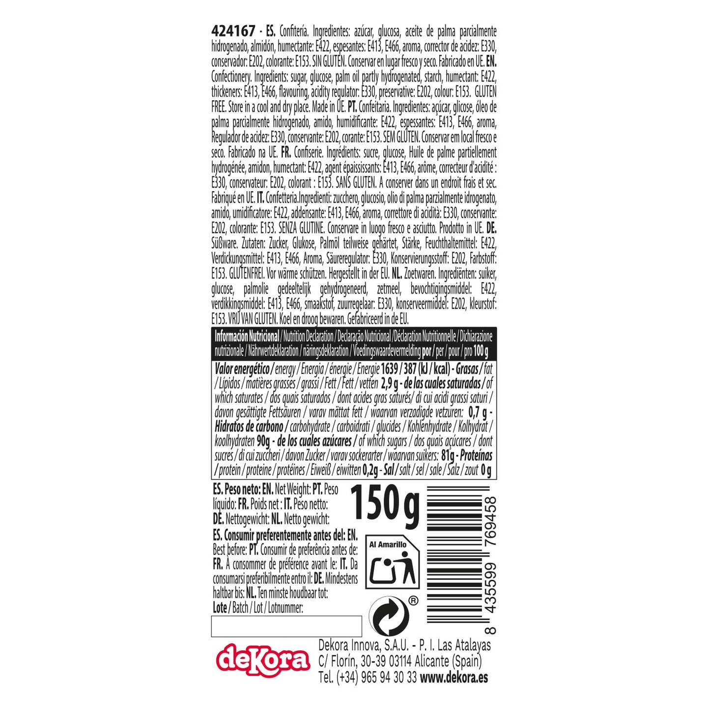 PÂTE DE SUCRE/FONDANT NOIR 150 GR