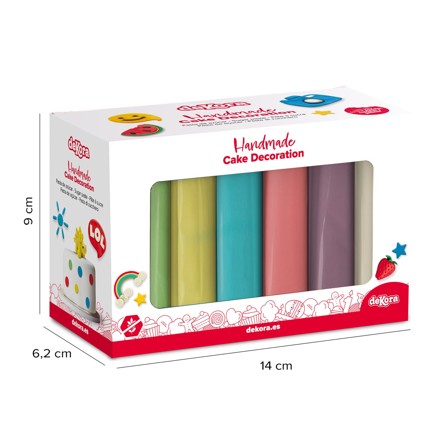 PACK FONDANT 6 CORES PASTEL 600GR