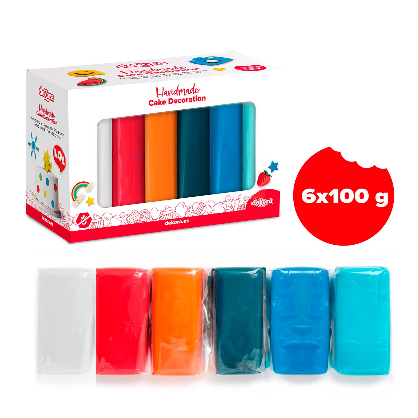 PACK FONDANT 6 COLORES MISIÓN ESPACIAL 600G