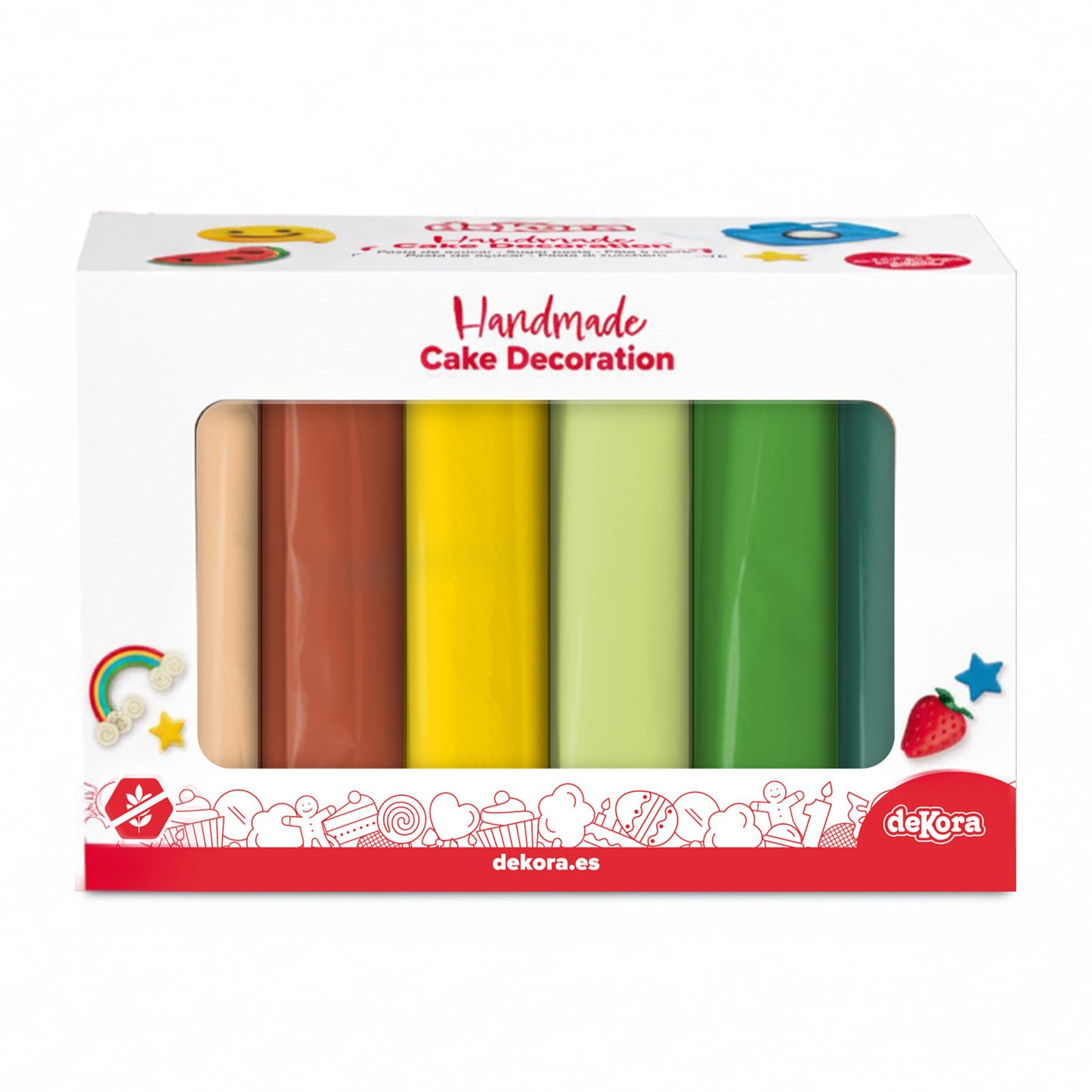 PACK FONDANT 6 COLORES LA JUNGLA 600G