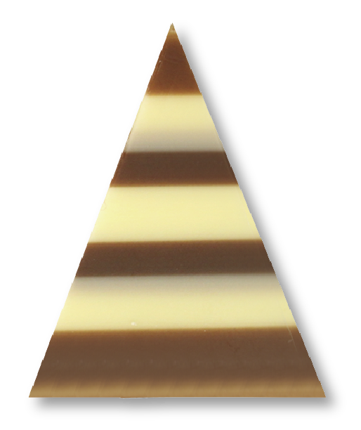 TRIANGLE RAYÉ CHOCOLAT BLANC ET NOIR