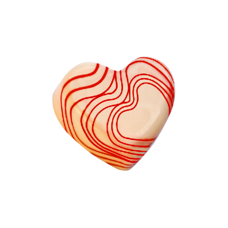 DÉCORATION 3D CHOCOLAT BLANC COEURT Ø 30 H 12 MM