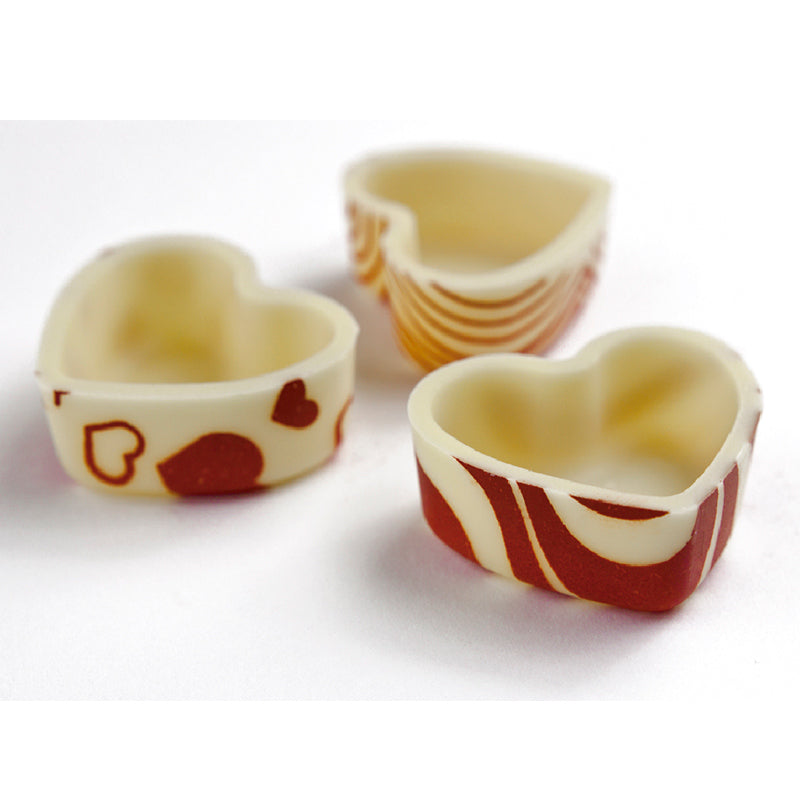 DECORAÇÃO 3D CHOCOLATE BRANCO CORAÇÃO  Ø 30 H 12 MM
