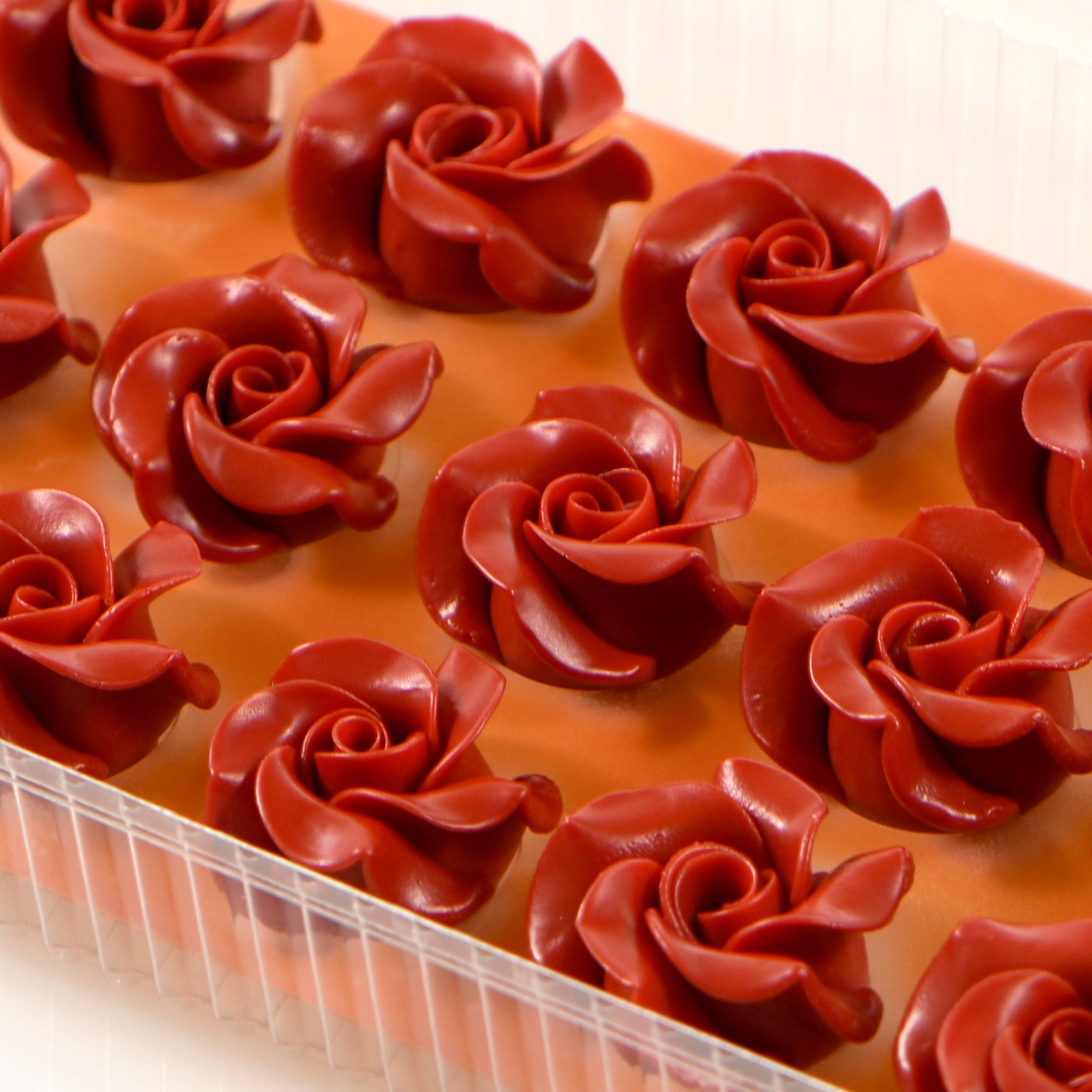 ROSA DE CHOCOLATE VERMELHA 45 x 30MM