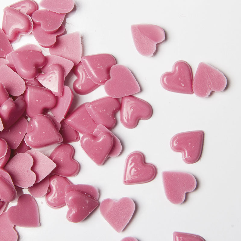CONFETI CHOCOLATE BRANCO CORAÇÕES ROSAS 600GR
