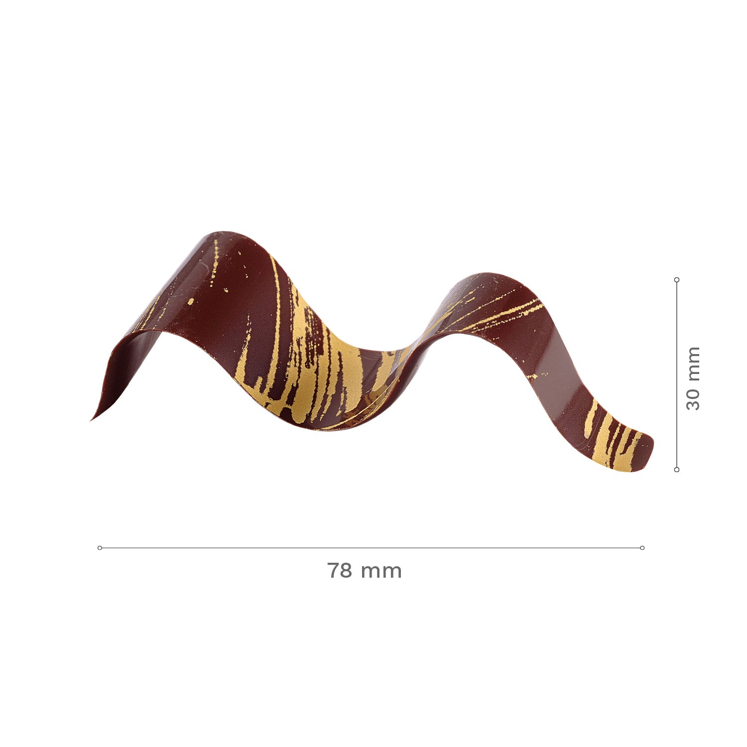 RIVIÈRE AU CHOCOLAT NOIR ET OR 7.8X3CM