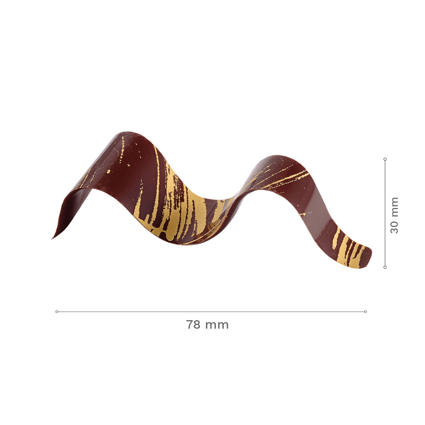 RIVIÈRE AU CHOCOLAT NOIR ET OR 7.8X3CM