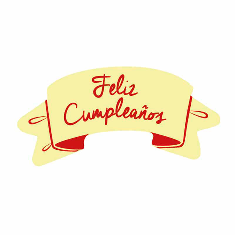ÉCRITEAU DE CHOCOLAT BLANC "FELIZ CUMPLEAÑOS" 60x30 MM
