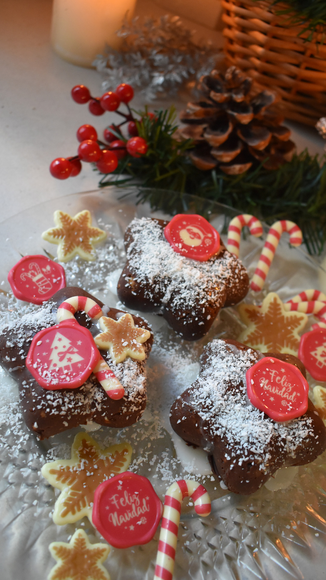 DÉCORATION CHOCOLAT BLANC CANDY NOËL 20X55MM