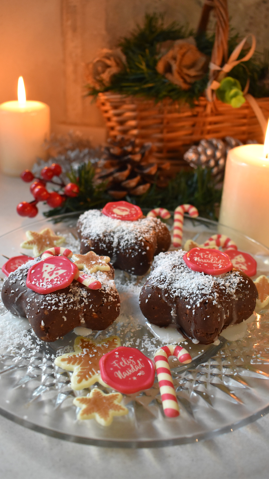 DÉCORATION CHOCOLAT BLANC CANDY NOËL 20X55MM