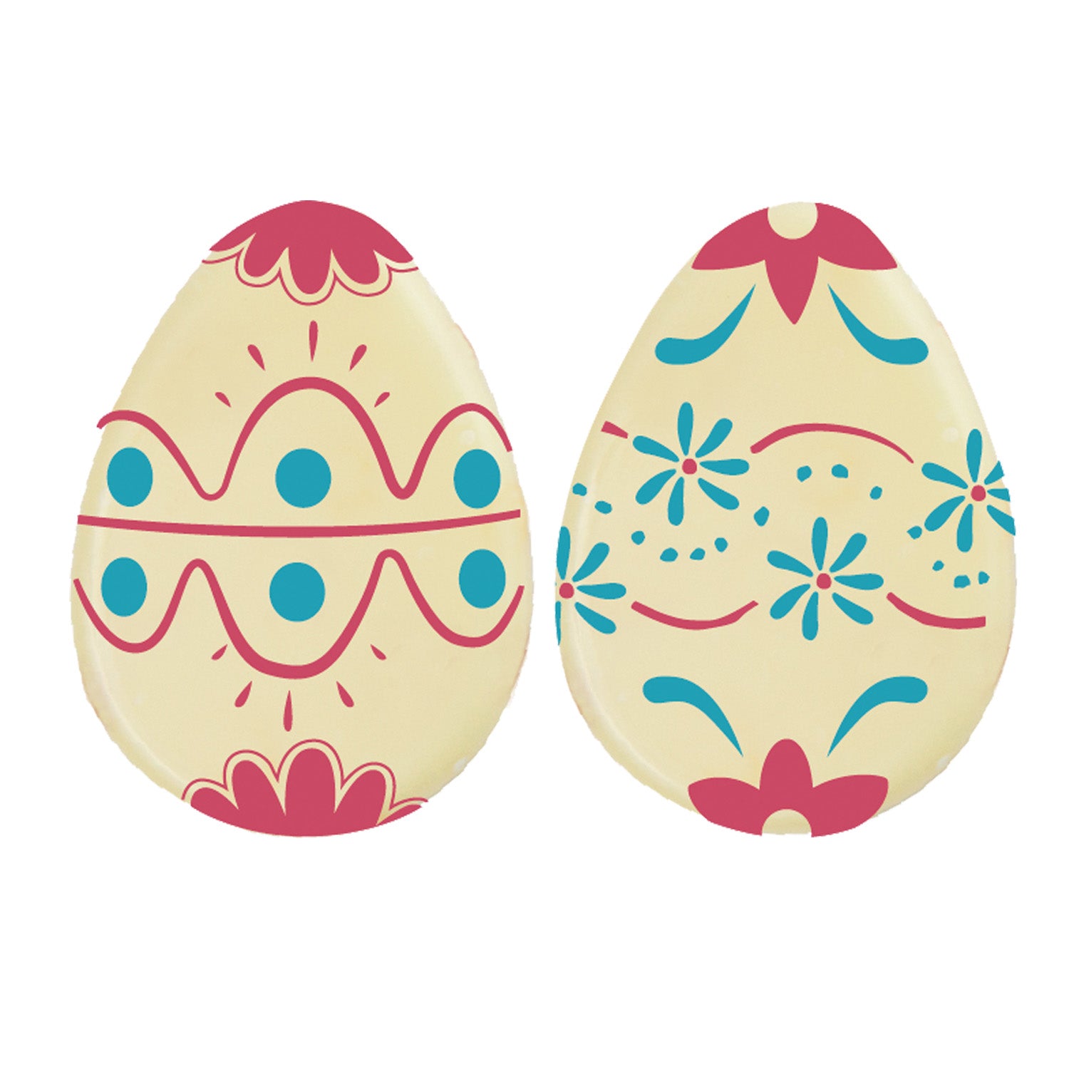 OEUFS DE PÂQUES 2D CHOCOLAT BLANC 35X26MM