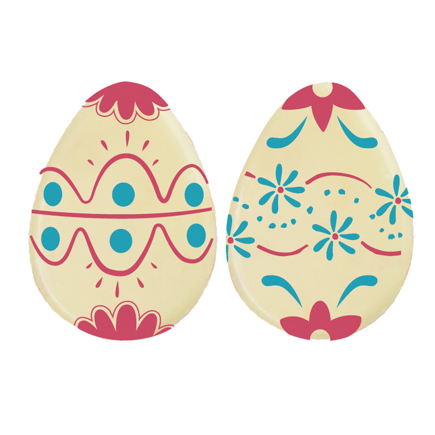 OEUFS DE PÂQUES 2D CHOCOLAT BLANC 35X26MM