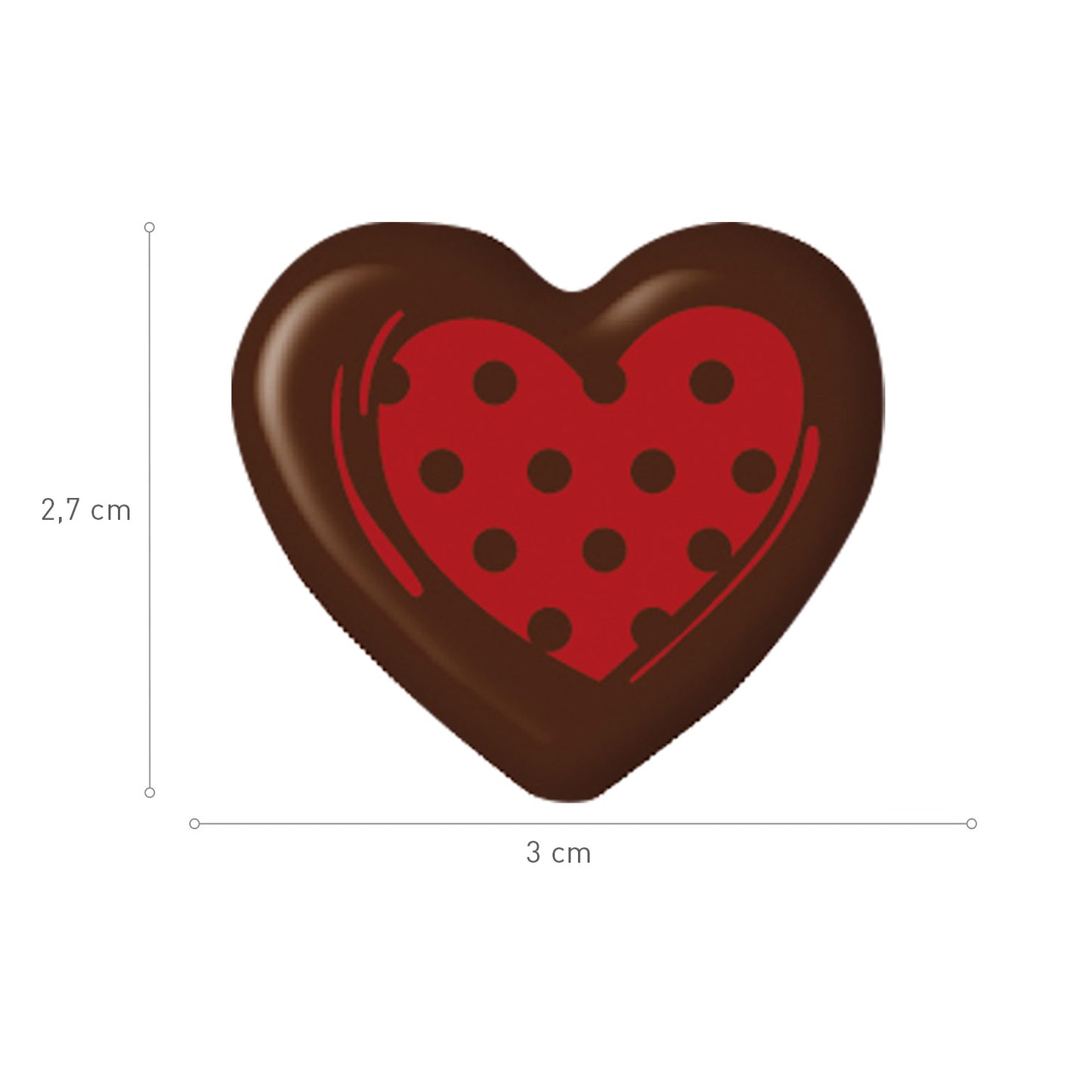 DÉCORATION CHOCOLAT COEURS ASSORTIS 30X27MM