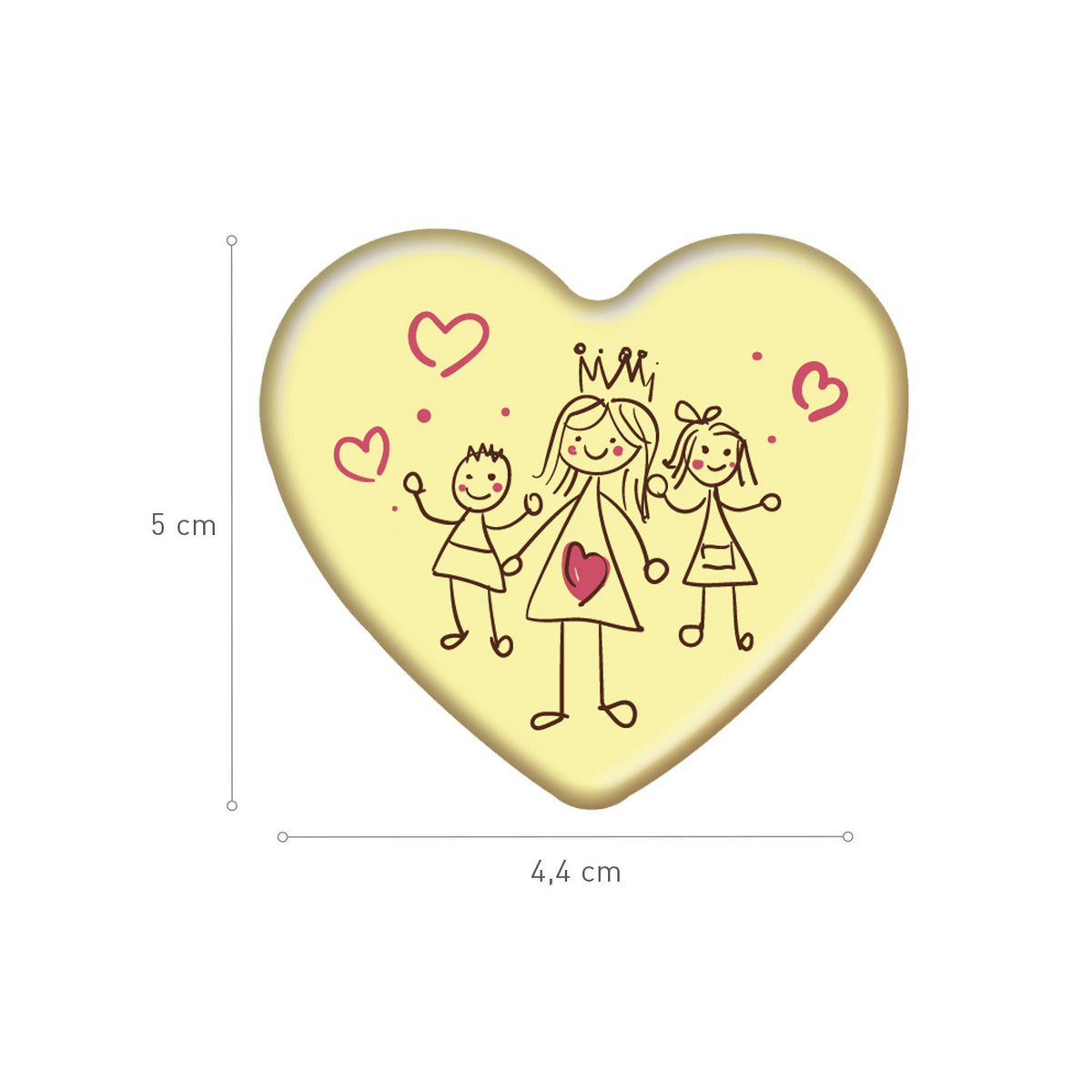 CUORE CIOCCOLATO BIANCO MAMMA 50X44MM