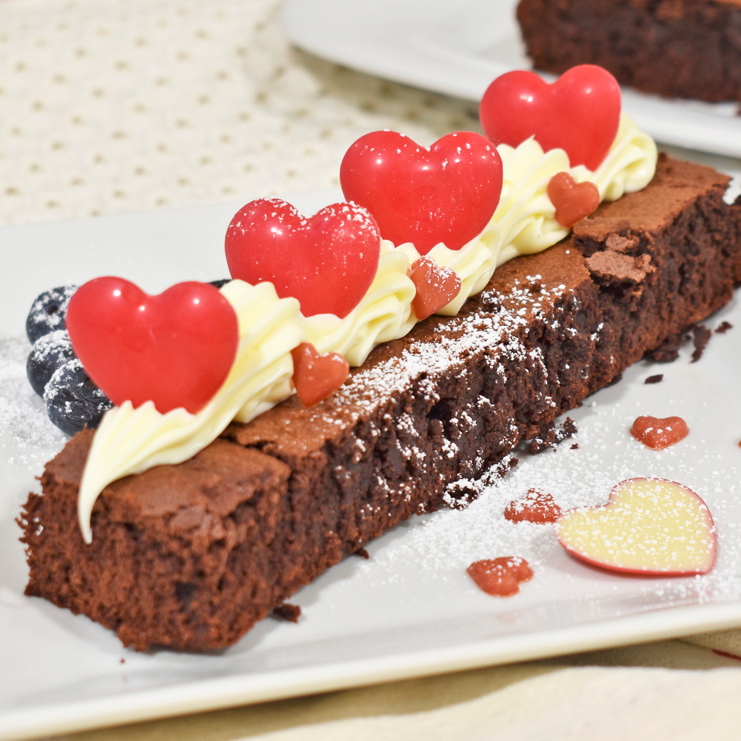 COEUR ROUGE 2D CHOCOLAT NOIR 30X27MM