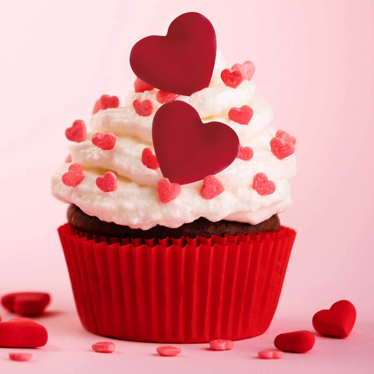 COEUR ROUGE 2D CHOCOLAT NOIR 30X27MM