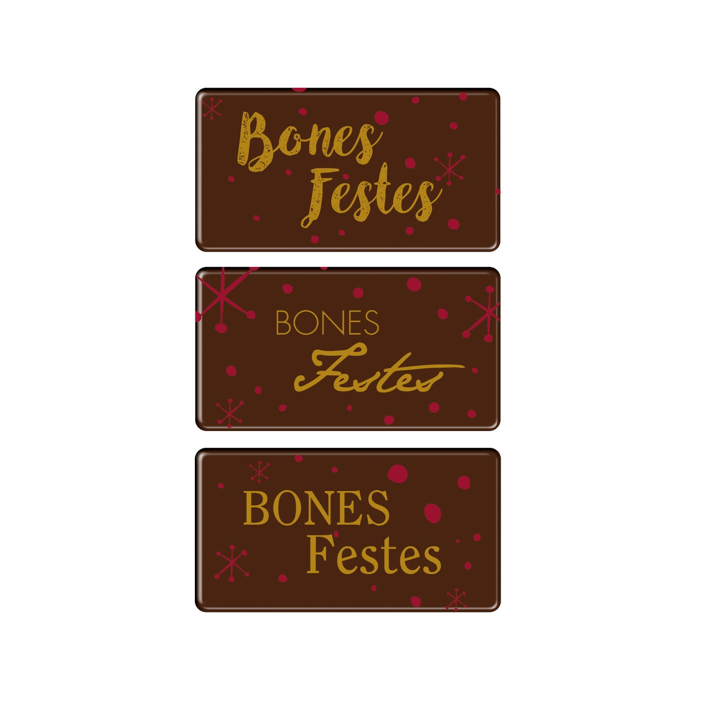 CHOCOLAT NOIR NOËL BONES FESTES 59X29MM