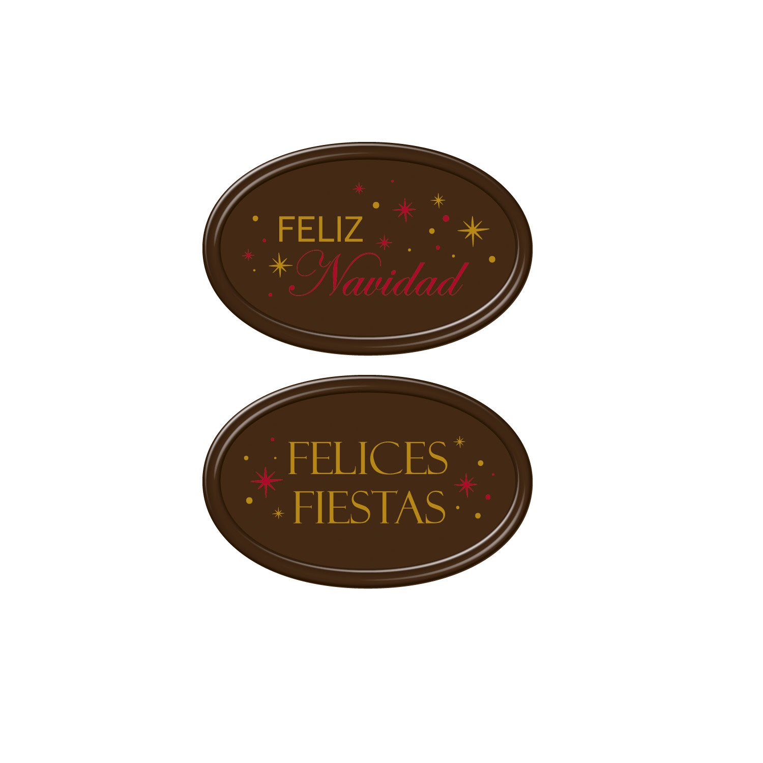 LETRERO DE CHOCOLATE NEGRO FELIZ NAVIDAD 55X35MM