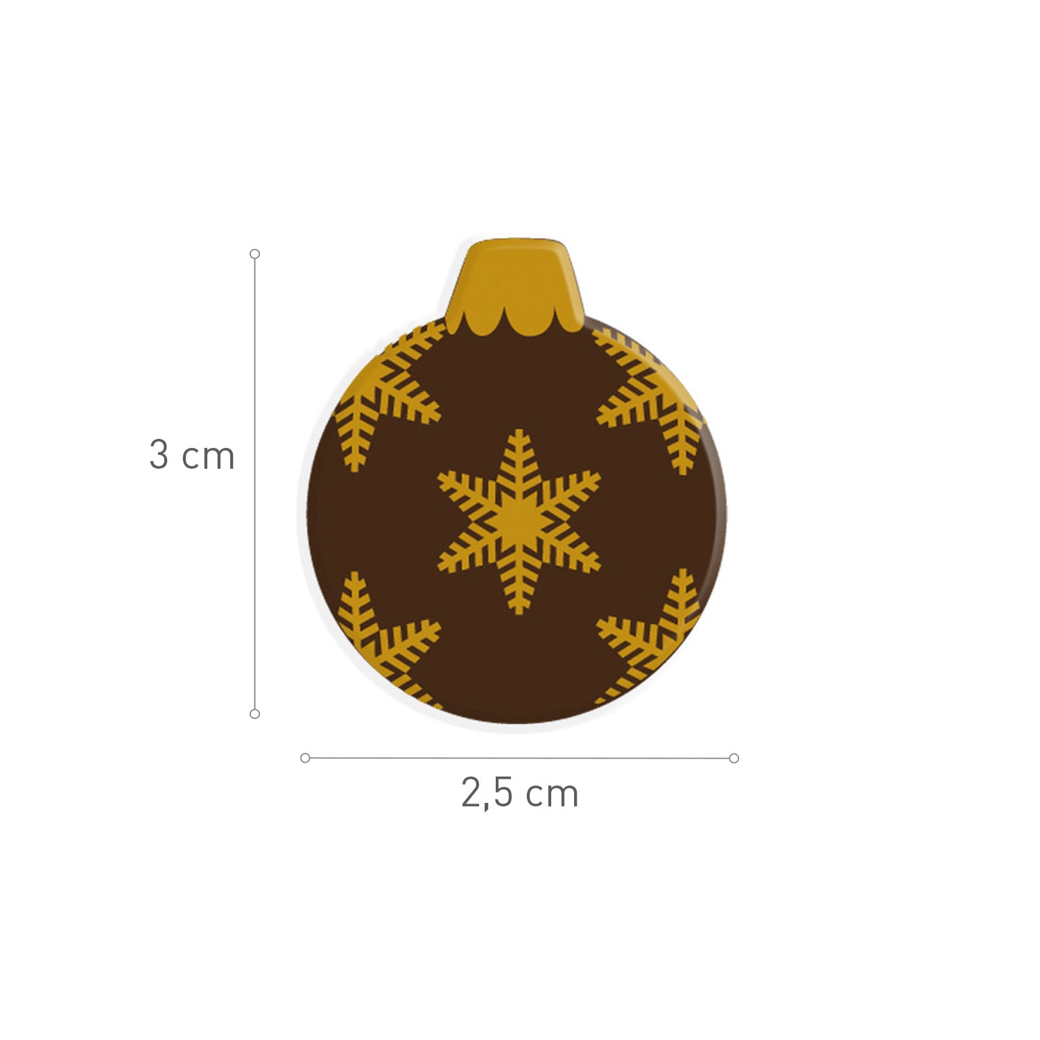 BOULE DE NOËL 2D CHOCOLAT NOIR 25X30MM