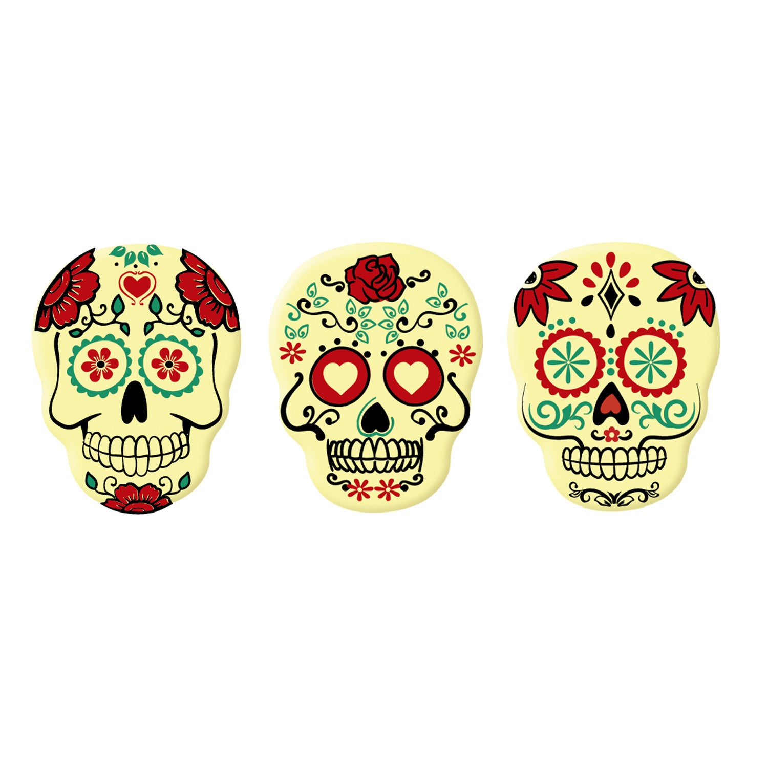 CRÂNIOS DE CHOCOLATE BRANCO DE HALLOWEEN 34X27MM