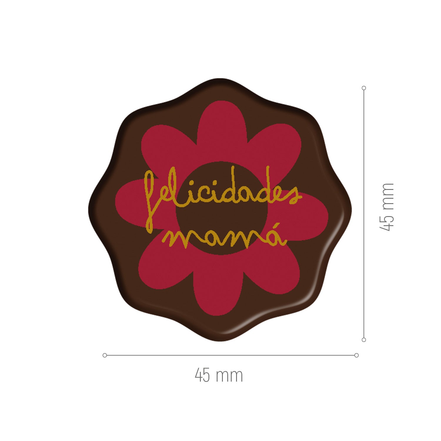 FLEUR CHOCOLAT NOIR FELICIDADES MAMÁ 45X45