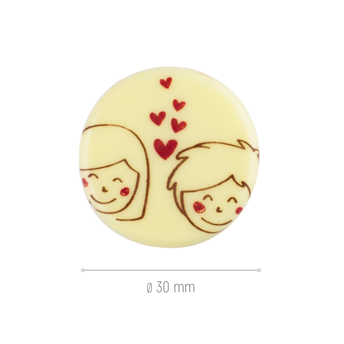 PLATE WHITE CHOCOLATE LOVERS Ø 30MM
