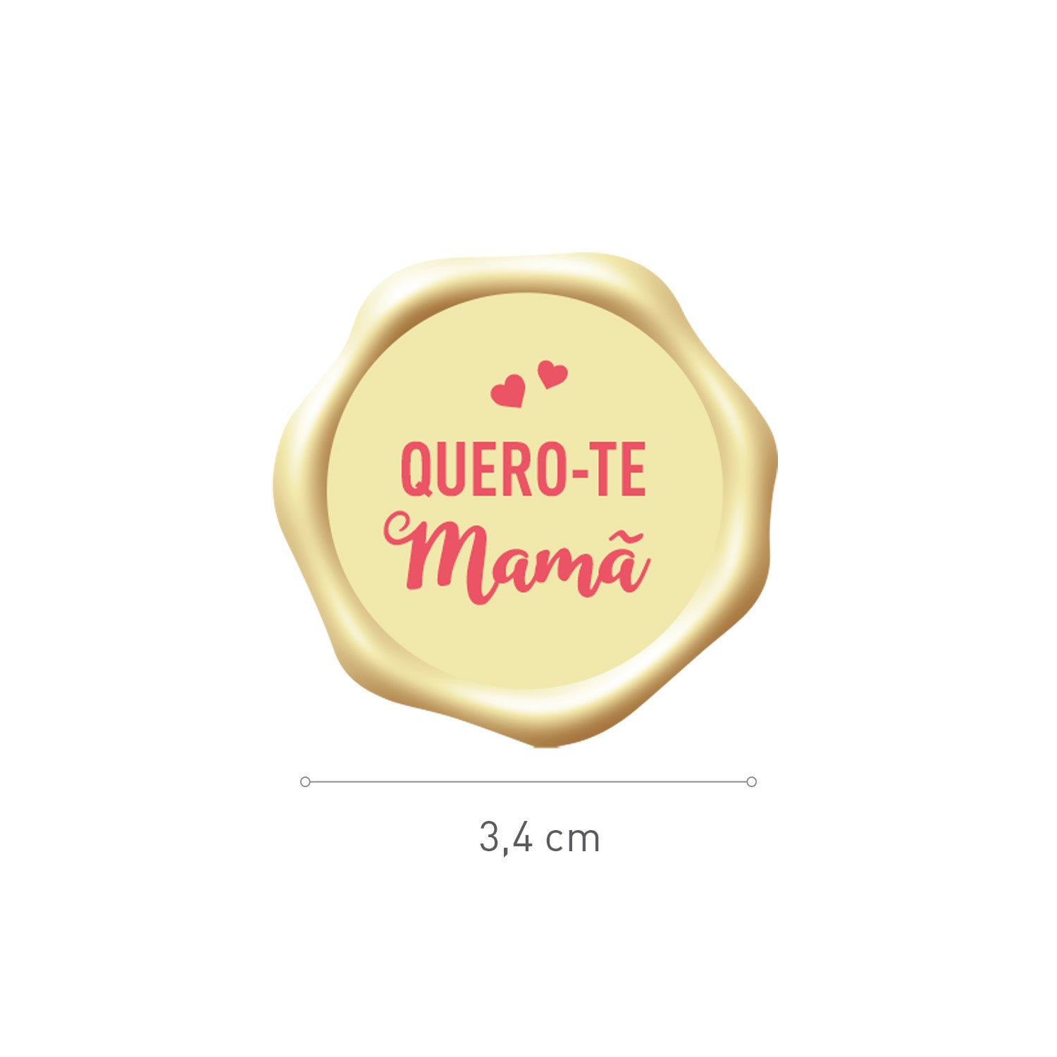 LETRERO CHOCOLATE BLANCO QUERO-TE MAMÃ Ø 34MM