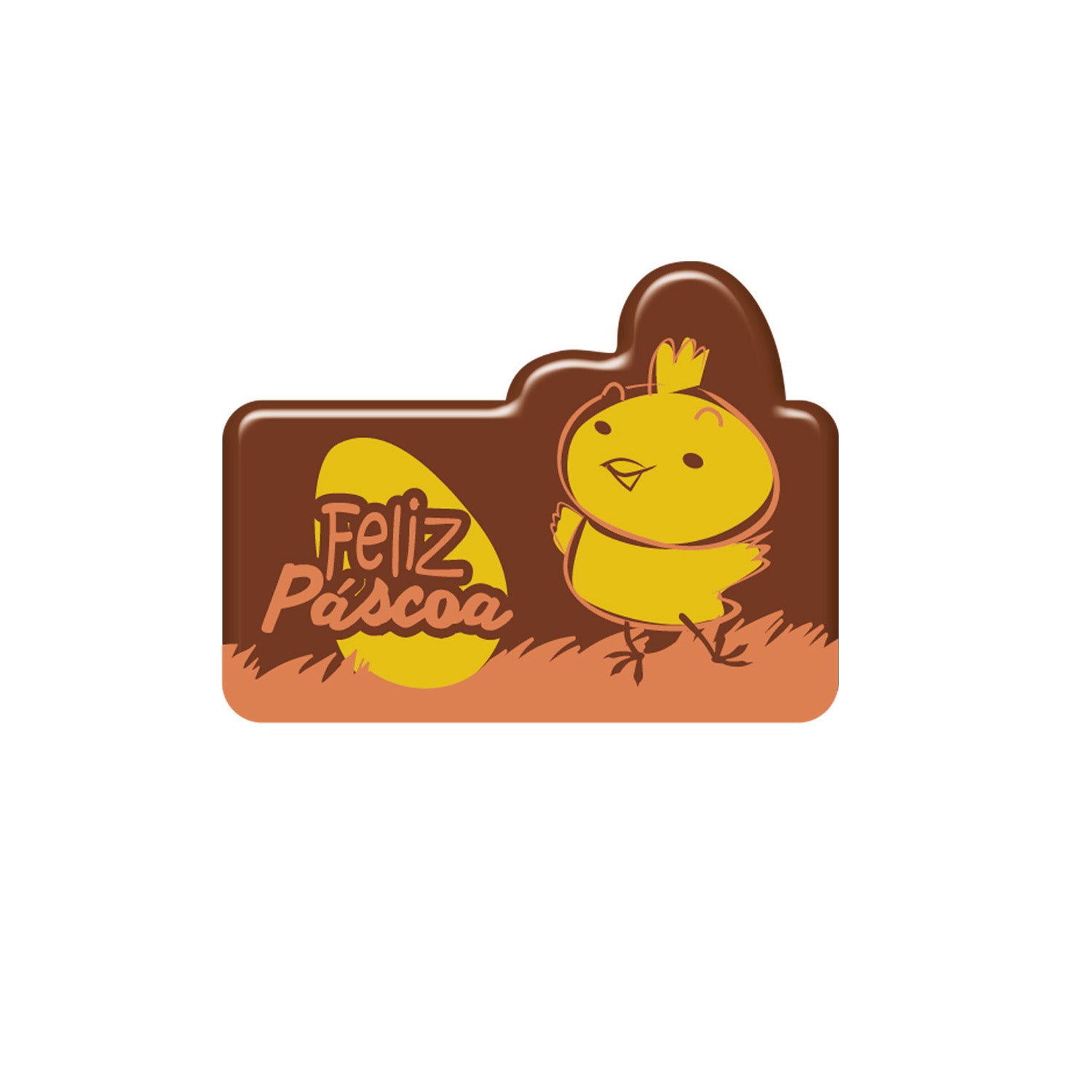ASSIETTE CHOCOLAT NOIR FELIZ PÁSCOA 45X33MM