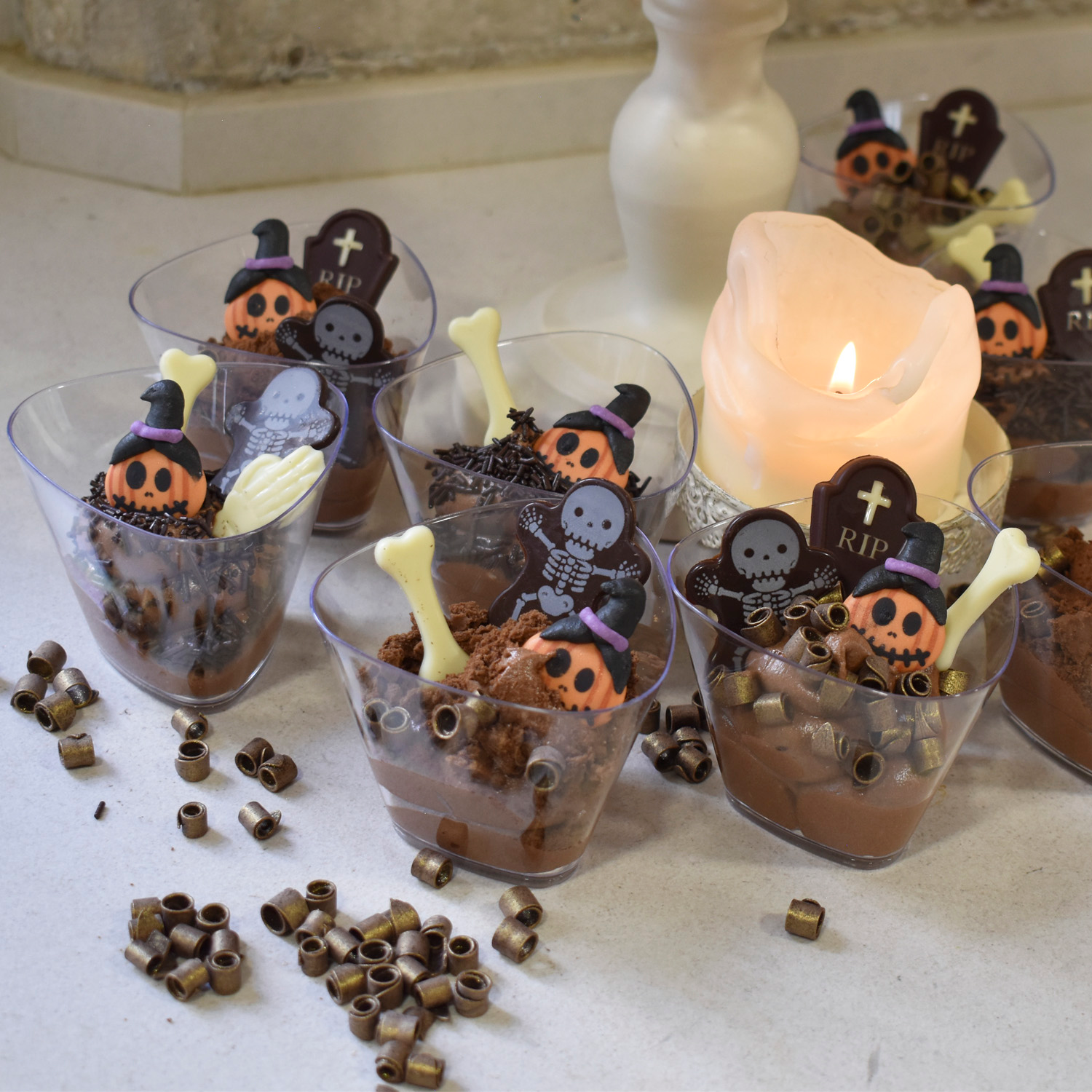 SQUELETTE CHOCOLAT NOIR HALLOWEEN 46X36.6MM