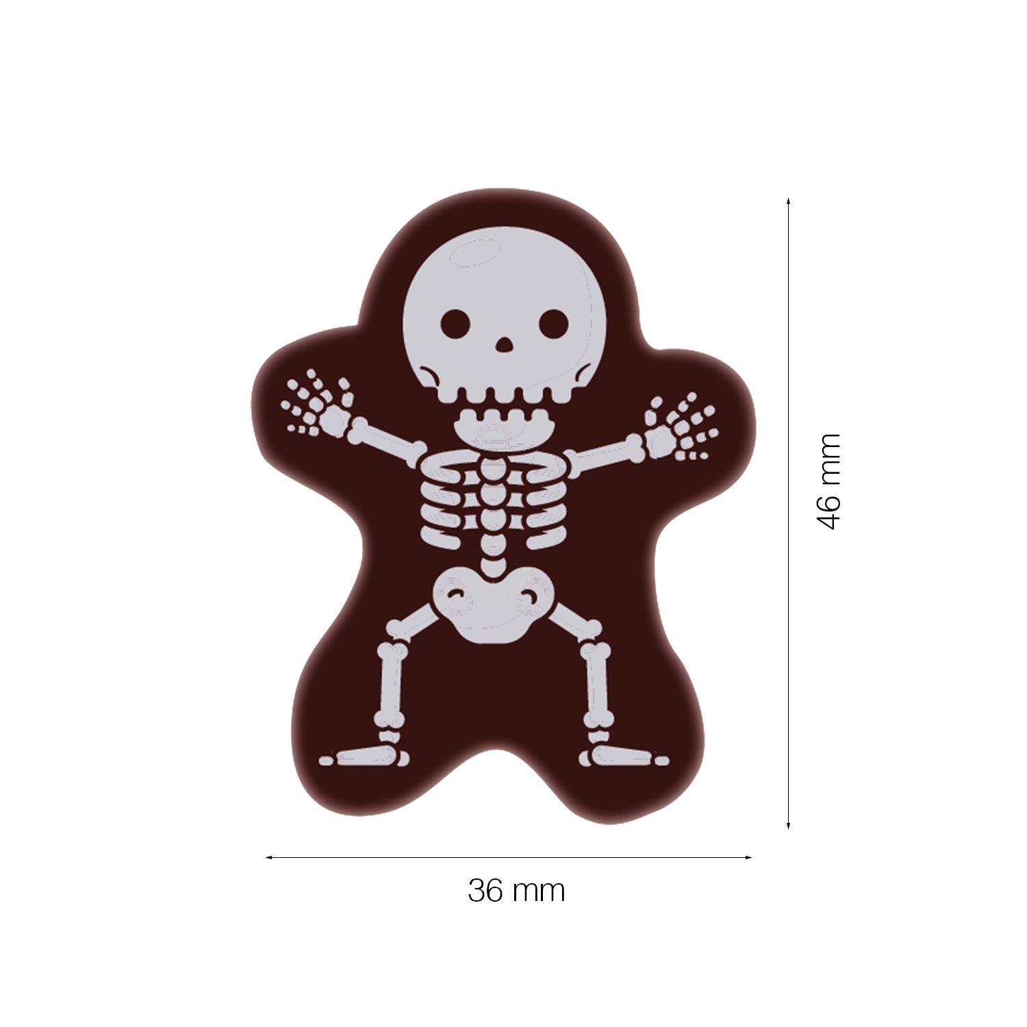 SQUELETTE CHOCOLAT NOIR HALLOWEEN 46X36.6MM