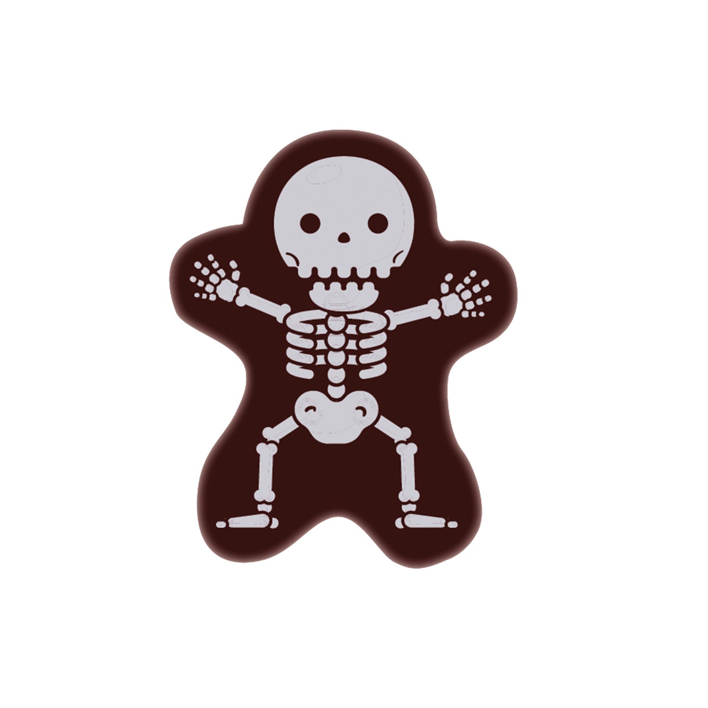 DECORACION CHOCOLATE NEGRO ESQUELETO HALLOWEEN 72 UDS