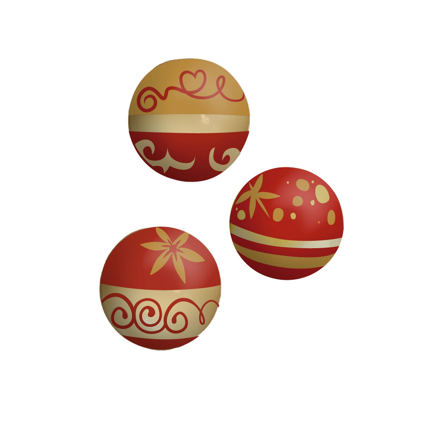 BOULES DE NOËL EN CHOCOLAT BLANC ASSORTIMENT Ø 27MM