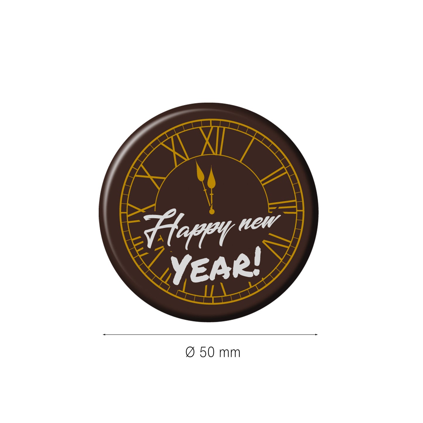 DECORACION CHOCOLATE NEGRO RELOJ HAPPY NEW YEAR 45UDS