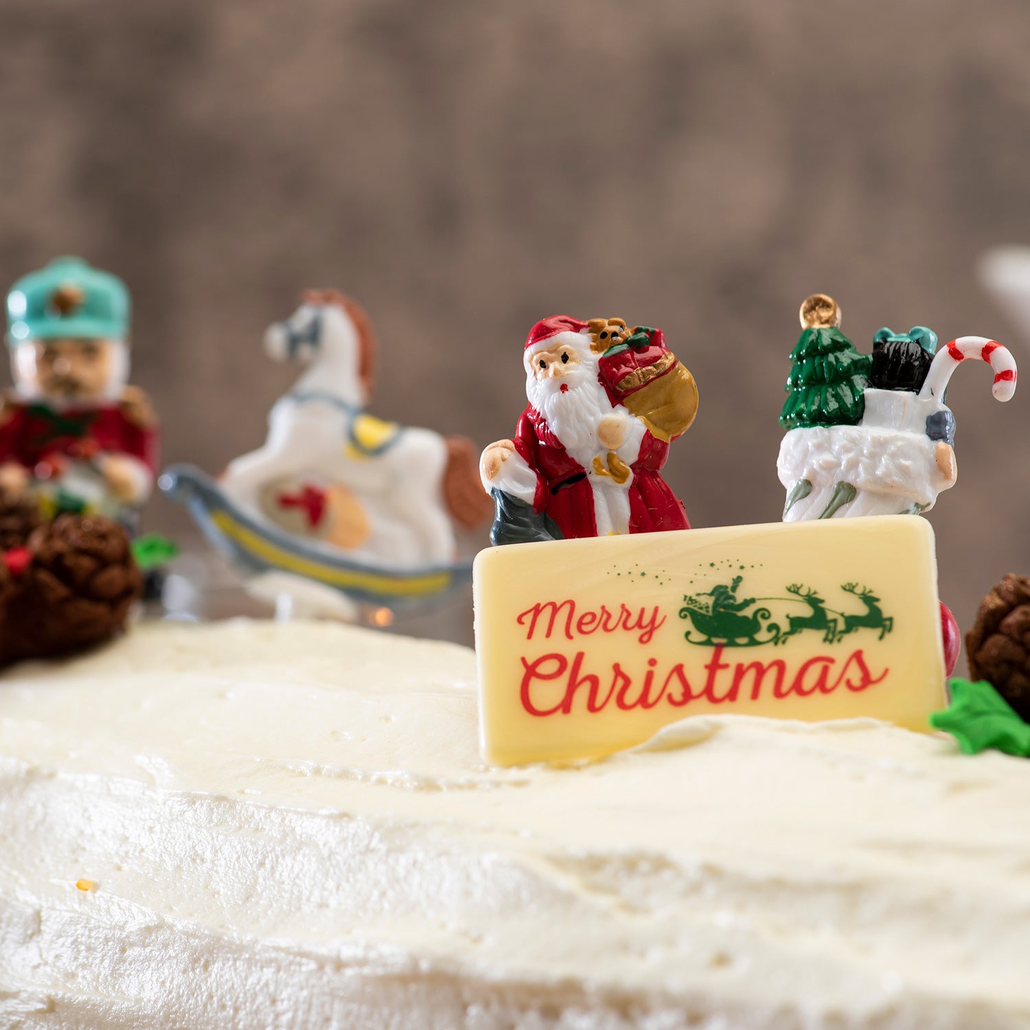 ASSIETTE CHOCOLAT BLANC MERRY CHRISTMAS 54X29MM