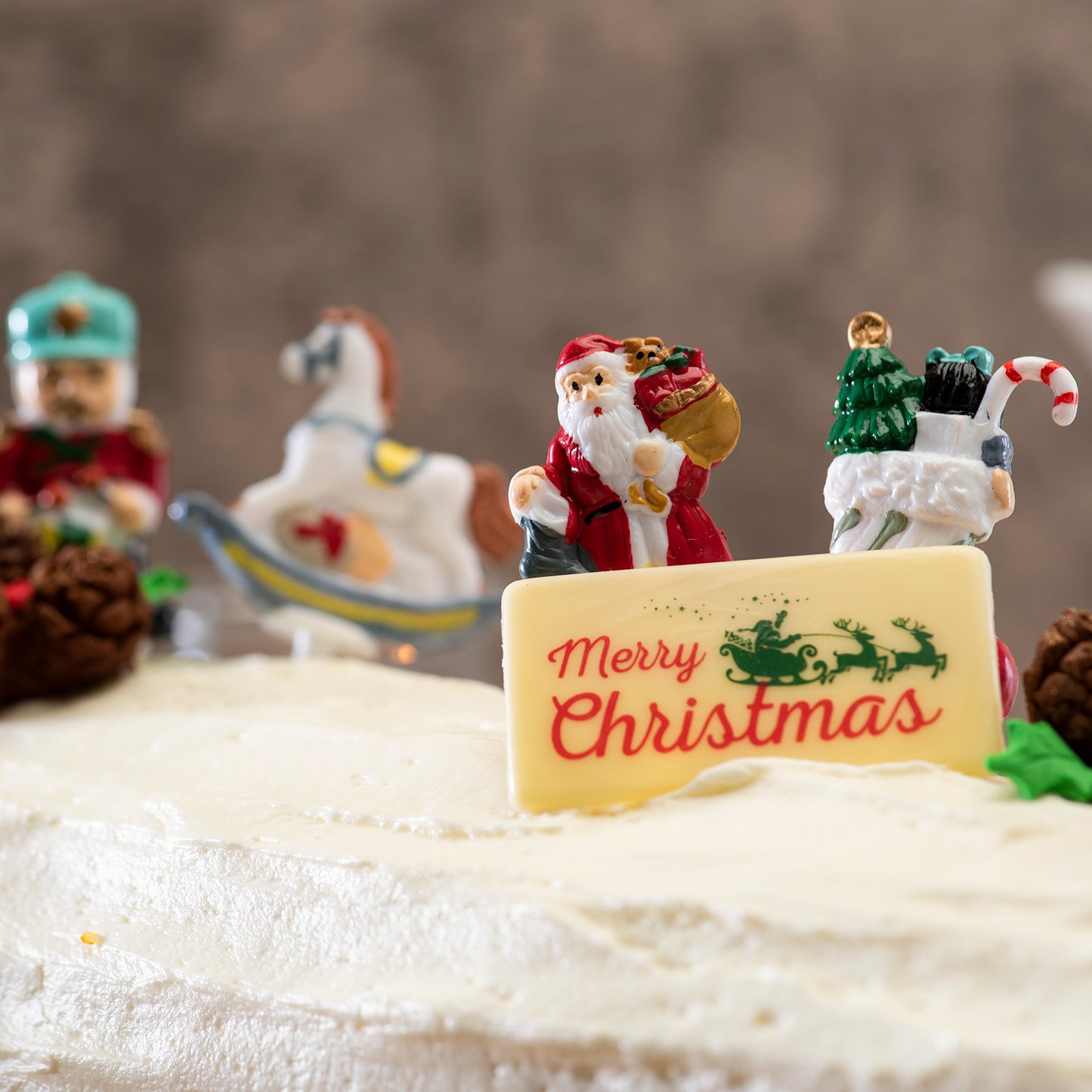 ASSIETTE CHOCOLAT BLANC MERRY CHRISTMAS 54X29MM