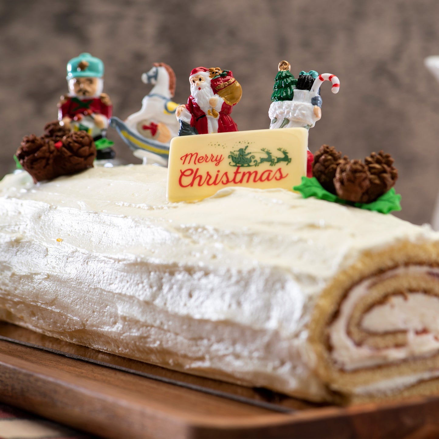 ASSIETTE CHOCOLAT BLANC MERRY CHRISTMAS 54X29MM