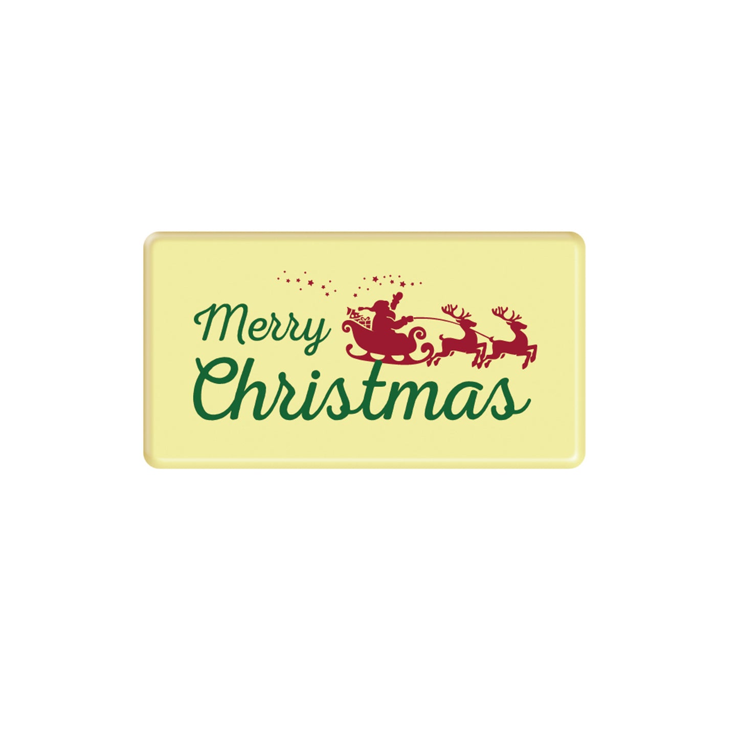 ASSIETTE CHOCOLAT BLANC MERRY CHRISTMAS 54X29MM