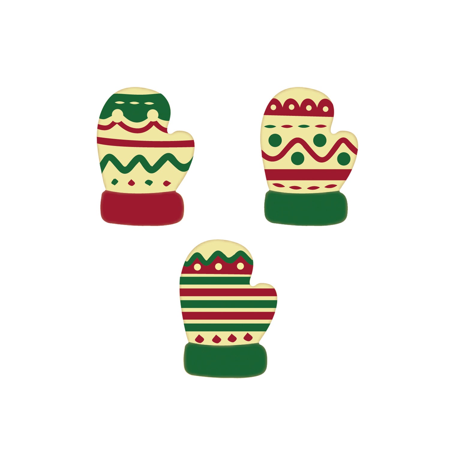 GUANTES NAVIDAD CHOCOLATE BLANCO 25X35.5MM